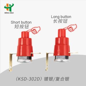 250V 16A KSD301 Bimetal Thermostat with 100000 Cycles and 0-250℃ Temperature