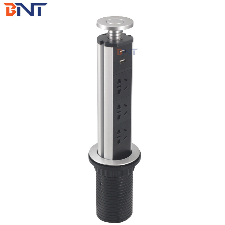 Professional Pop Up Counter Outlet , Hidden Table Mounted Pop Up Kitchen Socket