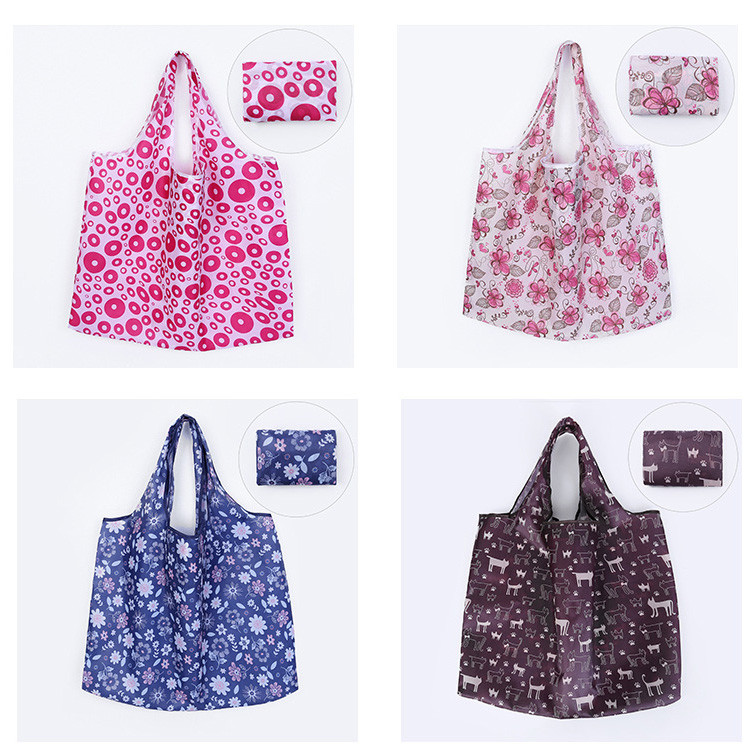 Customized Waterproof Foldable Reusable Shopping Bags Portable Polyester