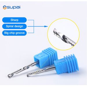 High Precision Single Flute Spiral End Mill CNC Router Bit For Wood