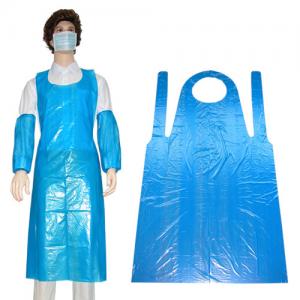 China Anti Barrier Disposable PE Apron , Dust Proof Blue Plastic Aprons on sale