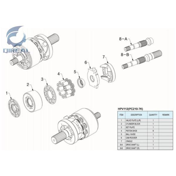 Quality HPV112 Hydraulic Pump Replacement Repair Parts For Excavator PC210-7K A2F107 wholesale