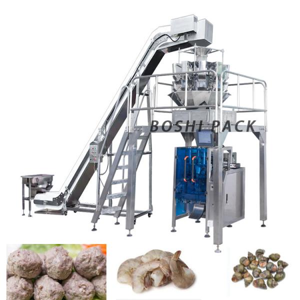 Potato Chips Meat Ball Frozen Food Packing Machine With Filling Weighing