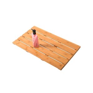 Striped Pattern Bamboo Wood Non Slip Shower Mat 39.88 X 26.17 X 3.05CM for