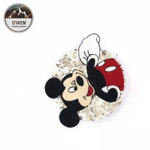Cartoon Mouse Disney Embroidered Patches , Popular Disney Sew On Patches Custom