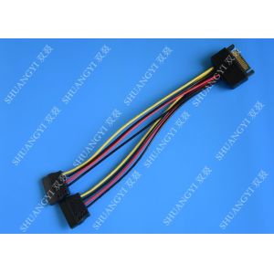 China 8 Inch Slim SATA Data Cable , 15 Pin Male to Female SATA Power Extension Cable on sale