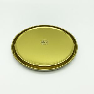 3L Gold Lacquer Metal Can Lids With Pattern Bottom