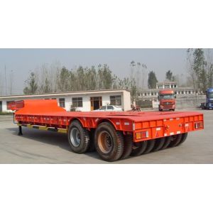 2x2 50 T Low Loader Semi Trailer , 2 Line Four Axle Heavy Duty Low Bed Trailers