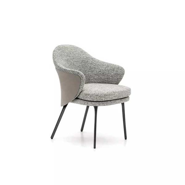 Quality Leisure Series 80cm Upholstered Dining Room Chairs Modern Grey Fabric wholesale