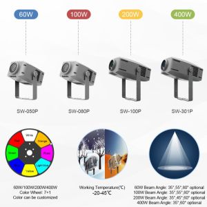 60W Outdoor RGBW Colorful Water Pattern LED Projector Ip65 Waterproof Landscape