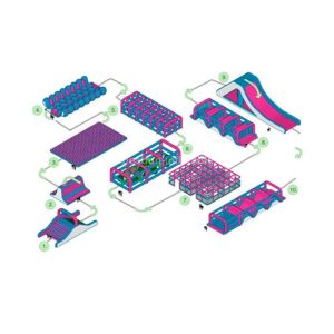 Outdoor 5k Inflatable Run Obstacles For Adults, Event Giant Insane Inflatable 5k