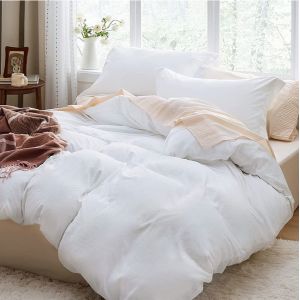 Polyester Filling Washable Bedding Set with Solid Pattern Type and Zipper