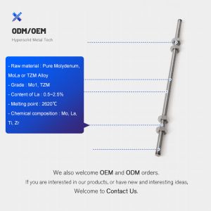TZM / MoLa Material Molybdenum Products Rod M5 M8 M10 M12 With Thread