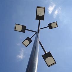 Q235 Q345 High Mast Floodlighting Galvanized Security Light Post