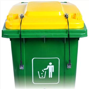 Stainless Steel Wire Rope Trash Can Lid Lock Metal Universal Lid Lock For