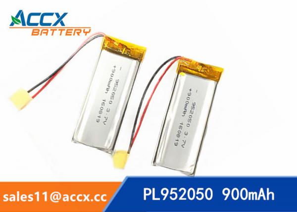 952050pl 3.7v lithium polymer battery with 900mAh li-ion battery for bluetooth headset