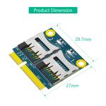 Dual TF Micro SD Card To Mini PCI-E Express With Half Bracket Memory Card Reader