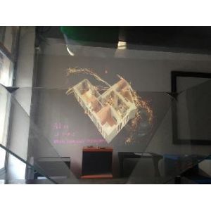 Clear Transparent Front Projection Film , Sticky 3D Holographic Projection Film