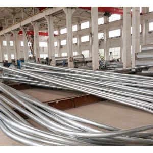 Red Painting pedestrian light pole 220V / 50Hz Lamp Power , lamp post pole 7m