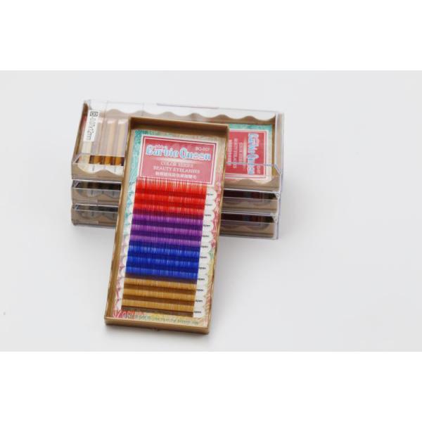 Natural Multi Colored Eyelash Extensions Synthetic Hair Eyelashes 12 Lines / Tray