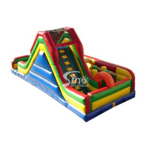 Amazing Multifunction Commercial Kids Inflatable Obstacle With Big Slide