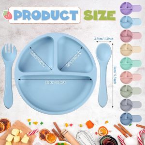 Multiscene Harmless Silicone Dinnerware Set Suction Plates Food Grade