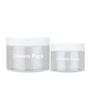 Wholesale Skincare Empty Body Scrub PET Jar Container Clear Round Plastic Body