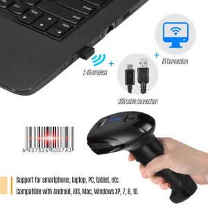 1D CCD Bluetooth Barcode Scanner Wireless For Store Supermarket YHD-1100CB