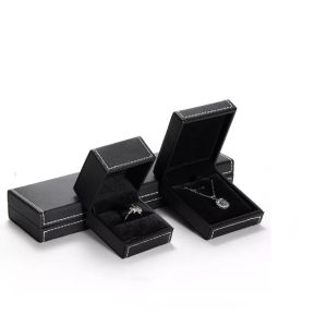 Rectangular PU Leather Box Recyclable Necklace Box Packaging Embossing