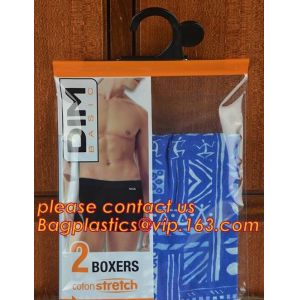 China 100% ECO-friendly men's underwear storage packing pouch bag with hanger hook,garment packaging bag swimsuit bag top plas on sale