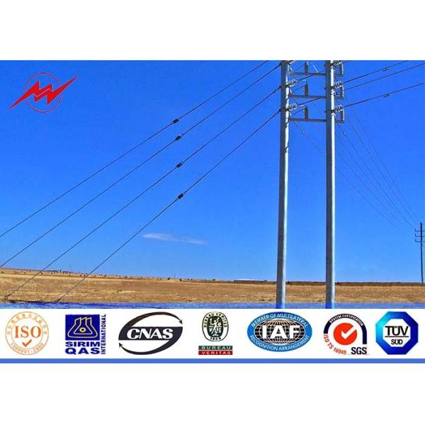 Quality 12m 800Dan Galvanised Steel Poles Transmission Line Poles With Stepped Bolt wholesale