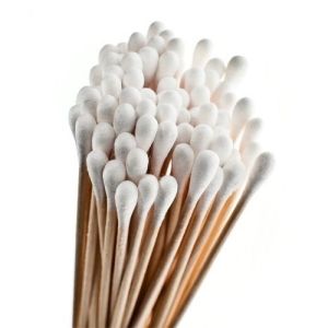 China Long Stem Wood Stick Cotton Swabs OEM ODM Service Biodegradable on sale