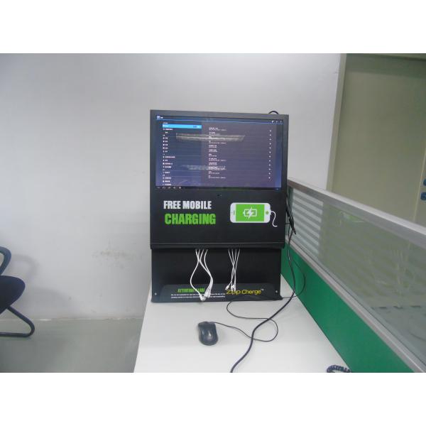 Diy Super Slim Wall Mount Lcd Screen Advertising 21.5'' Phone Charging Station Kiosk