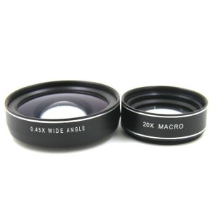 Black 0.45x Portable Clip On Mobile Phone Camera Lens Wide Angle Selfie Lens