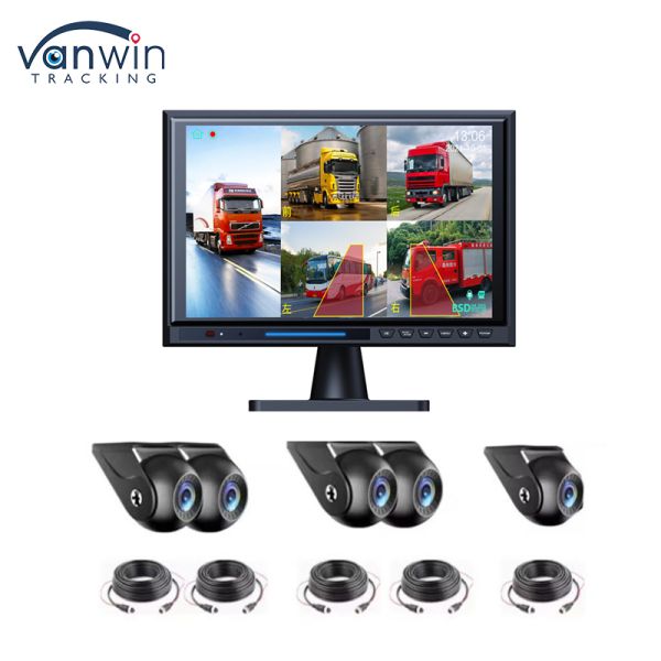 Quality 10.1 Inch Truck DVR 5CH Quad Split Monitor 360 View Backup Camera With BSD Alarm Auto Human Tracking Kit wholesale