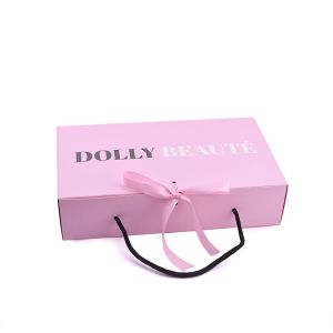 Handle Rope Pantone Printing 8cm Width Cosmetic Packaging Paper Box For Wig