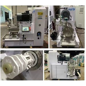 Wearable Wet Grinding Horizontal Bead Mill With PLC Touching Screen Control 4kw