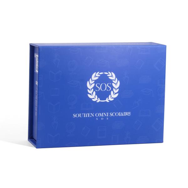 Personalised Book Shaped Rigid Blue Cardboard Gift Box With Logo