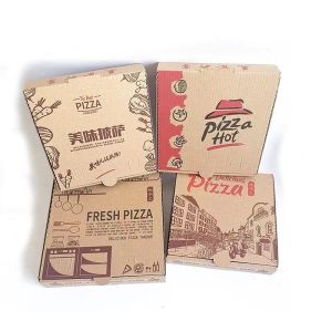 PIZZA Takeaway Boxes Premium Kraft Corrugated Packaging Pizza Pattern Printing