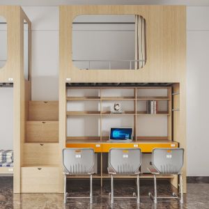 Three Person Apartment Bed With Shared Stairs