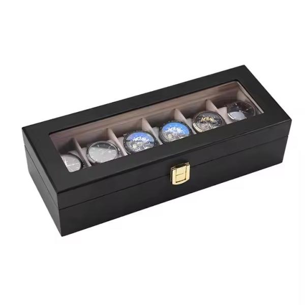 Quality Premium Wooden 6 Slots Watch Box for Men Elegant Solid Wood Design. Perfect for Watch Storage and Display wholesale