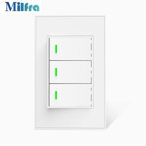 TB21 No Netural Wire Single Live Wire Smart Light Switch 1 2 3 Gang White and