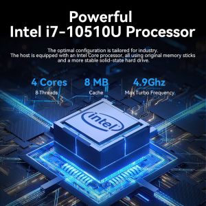 DDR4 32GB Industrial PC Intel Core i7 10510U Dual LAN SATA SSD Mini PC WiFi