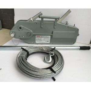 Portable 3.2 Ton Manual Wire Rope Winch with 20M Lifting Height for Construction