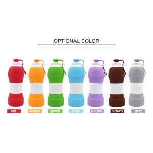 OEM Drop Resistant Silicone Foldable Water Bottle 580ml