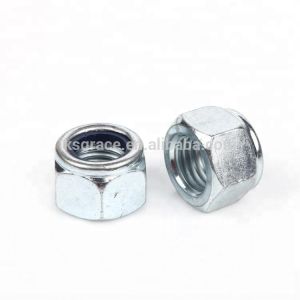 Fine Pitch DIN 985 Hexagon Nylon Insert Lock Nuts ZINC PLATED