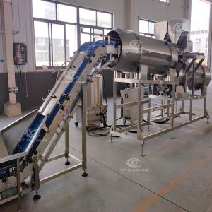 Fully Automatic Peanut Coating Baking And Seasoning Production Line Coating