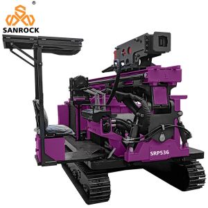 Crawler Screw Pile Driver Hydraulic Ramming Machine Groundwork Solar Pile