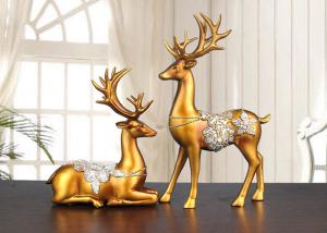 Cheap Christmas Reindeer Resin Arts And Crafts Home / Hotel Decoration Use for sale