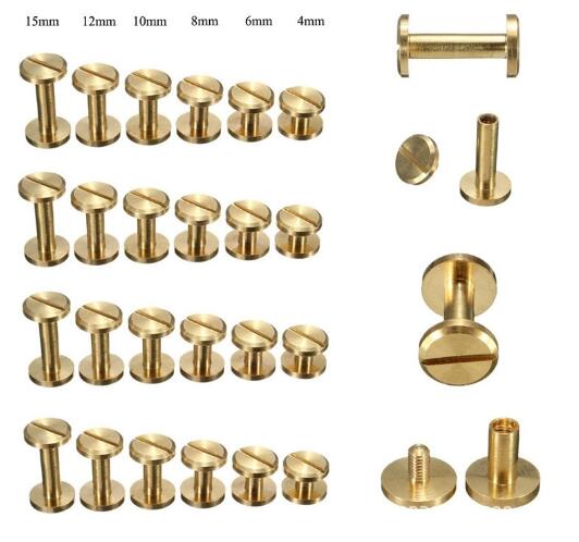 Machinery Industry Brass Chicago Screw For Leather Belt M5 X 30 Size